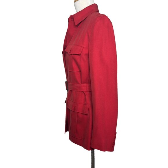 Ralph Lauren Vintage Women's Silk Jacket with Belt Red Size - P/M - Picture 5 of 9